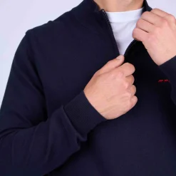 Homme Mise Au Green Pull col camionneur bleu marine