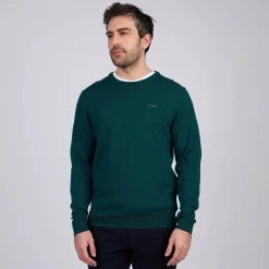 Homme Mise Au Green Pull col rond vert foncé
