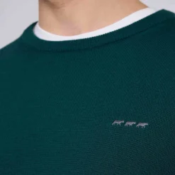 Homme Mise Au Green Pull col rond vert foncé