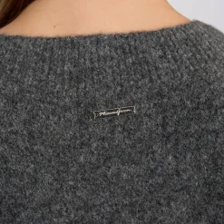 Femme Mise Au Green Pull col v gris moyen