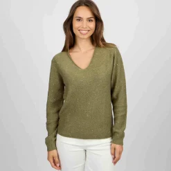 Femme Mise Au Green Pull détail lurex