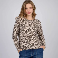 Femme Mise Au Green Pull léopard