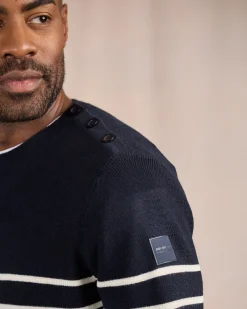 Homme Mise Au Green Pull marinière bleu marine