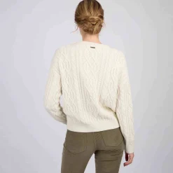 Femme Mise Au Green Pull torsadé blanc cassé