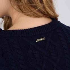 Femme Mise Au Green Pull torsadé bleu marine