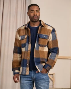 Homme Mise Au Green Surchemise à carreaux bleu marine