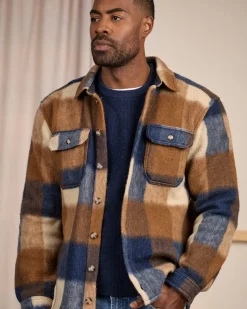 Homme Mise Au Green Surchemise à carreaux bleu marine