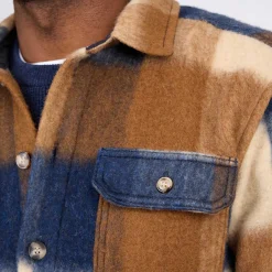 Homme Mise Au Green Surchemise à carreaux bleu marine