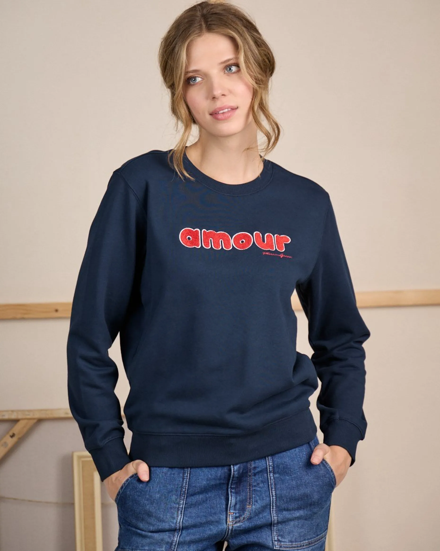 Femme Mise Au Green Sweat Carole bleu marine