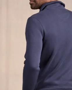 Homme Mise Au Green Sweat uni col camionneur bleu marine