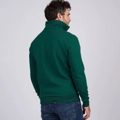 Homme Mise Au Green Sweat uni col camionneur vert foncé