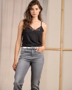 Femme Mise Au Green Top à dentelle