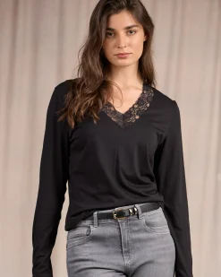 Femme Mise Au Green T-shirt à dentelle