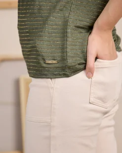 Femme Mise Au Green T-shirt à fines rayures