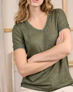 Femme Mise Au Green T-shirt à fines rayures
