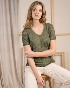 Femme Mise Au Green T-shirt à fines rayures