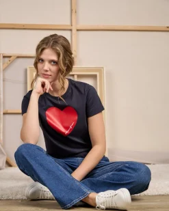 Femme Mise Au Green T-shirt Cheryl bleu marine