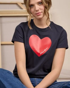 Femme Mise Au Green T-shirt Cheryl bleu marine