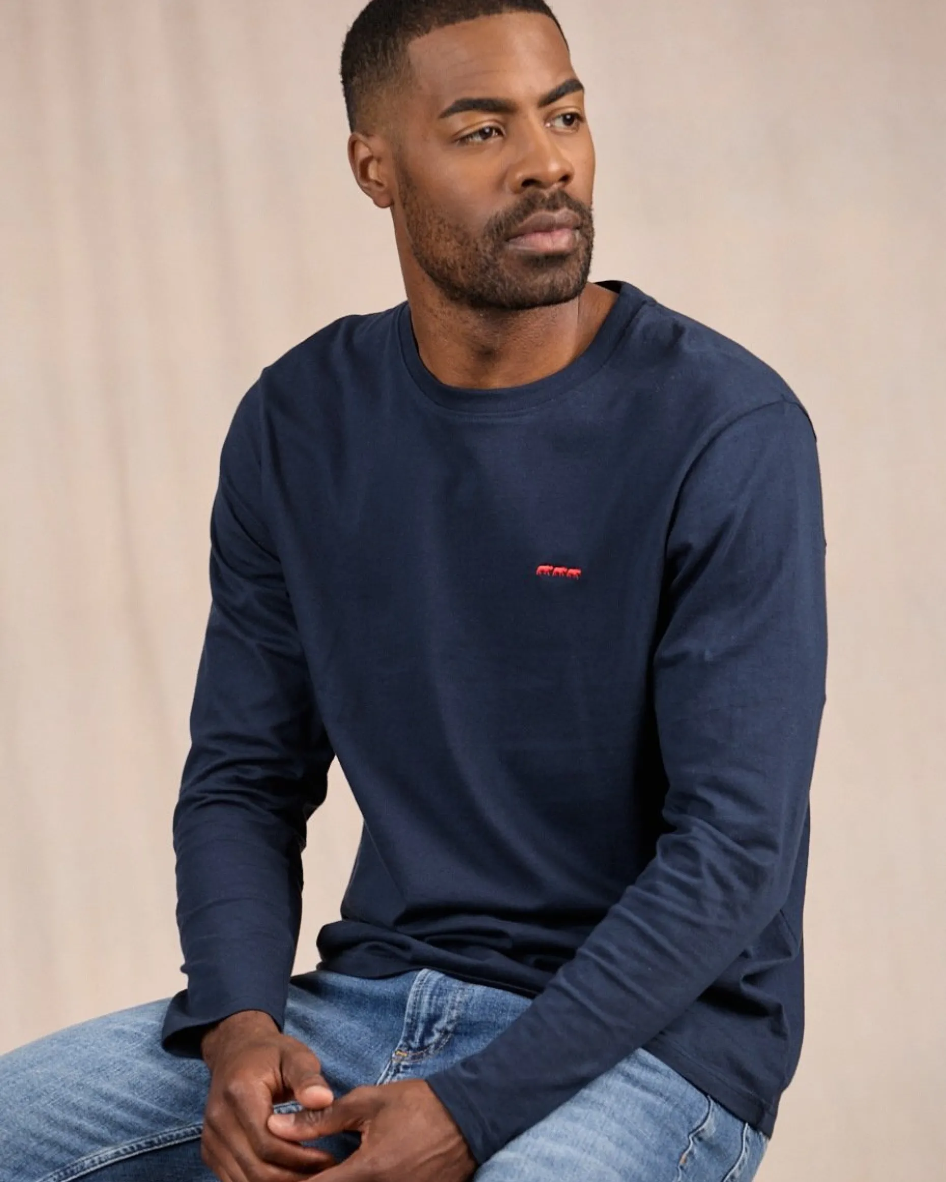 Homme Mise Au Green T-shirt col rond bleu marine