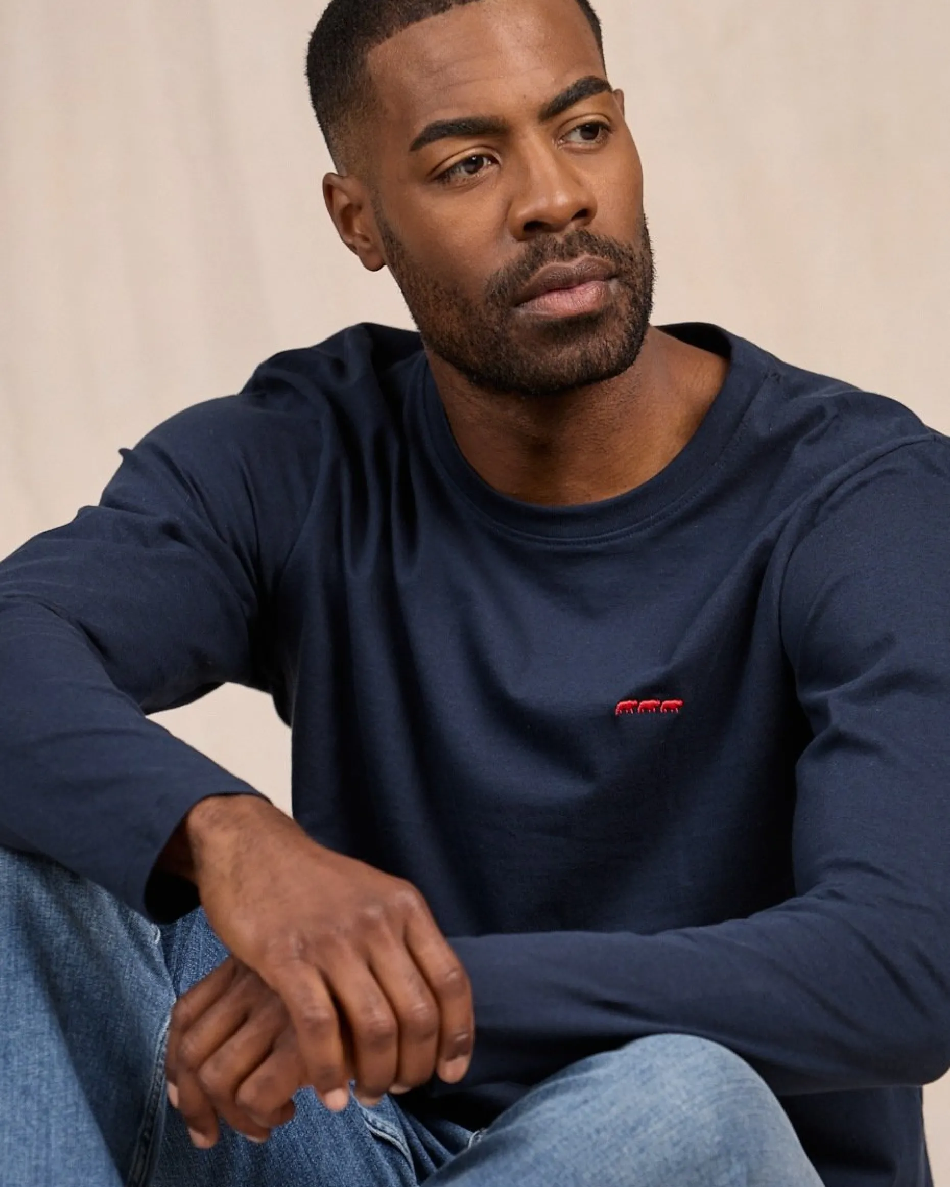 Homme Mise Au Green T-shirt col rond bleu marine