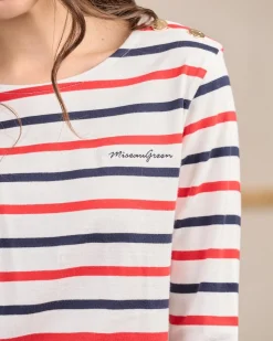 Femme Mise Au Green T-shirt Cyrielle blanc cassé