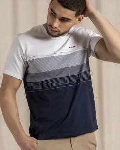 Homme Mise Au Green T-shirt rayé rayures marine