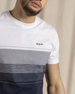 Homme Mise Au Green T-shirt rayé rayures marine