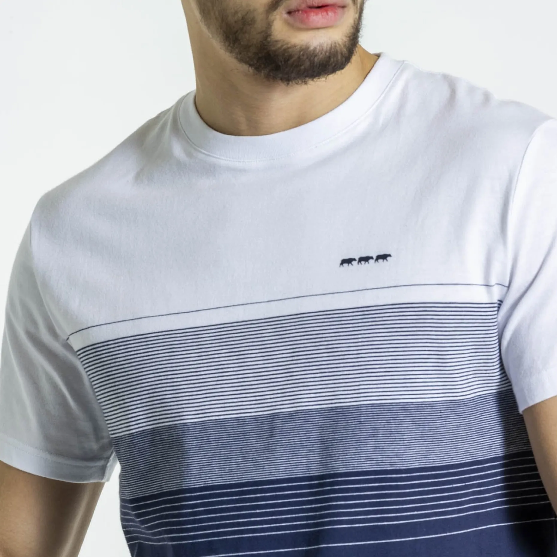 Homme Mise Au Green T-shirt rayé rayures marine